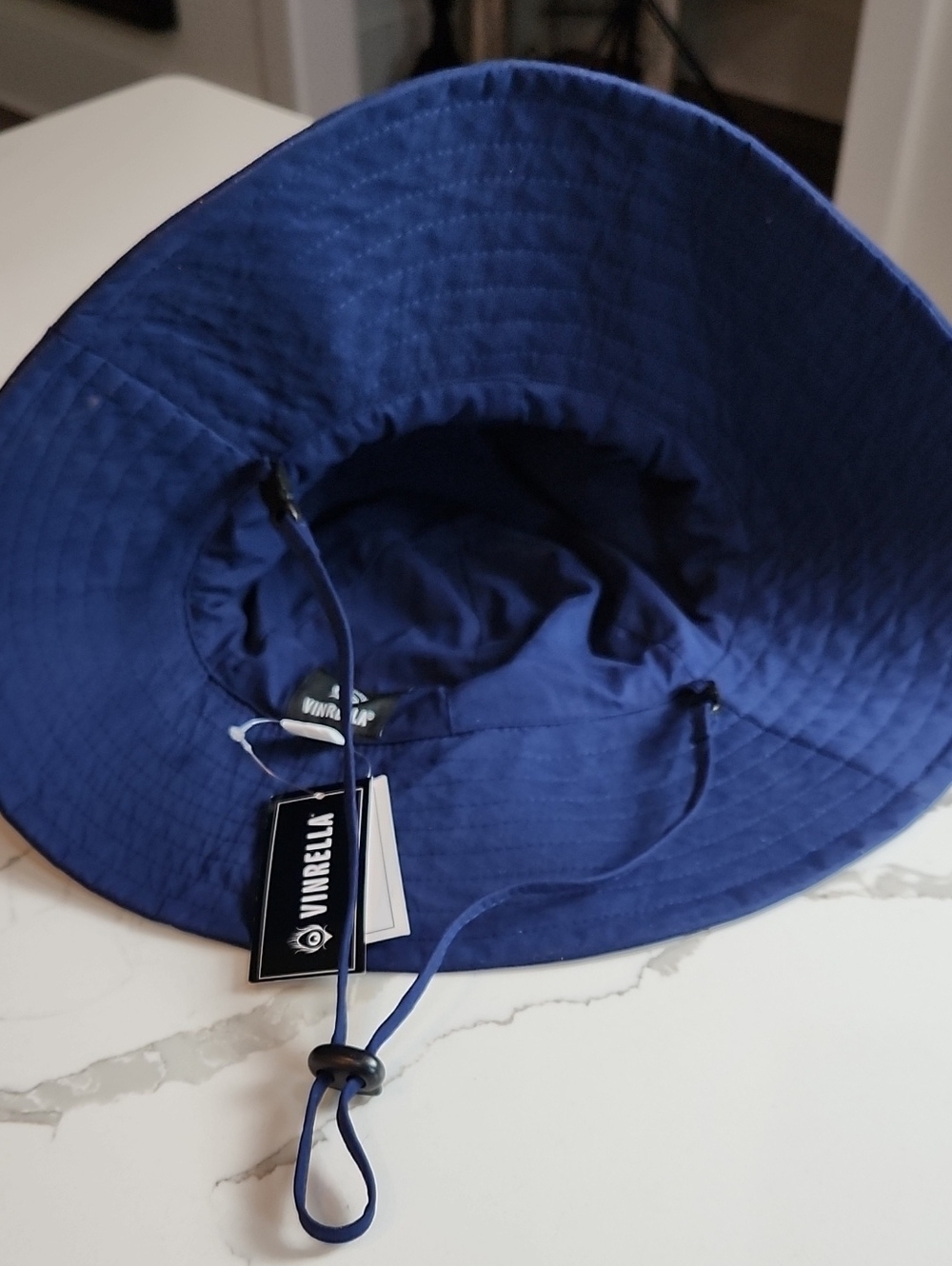 NWT Vinrella Matte Navy Rain & Sun Hat – Adjustable Belt Buckle, Wide Brim - Picture 3 of 5